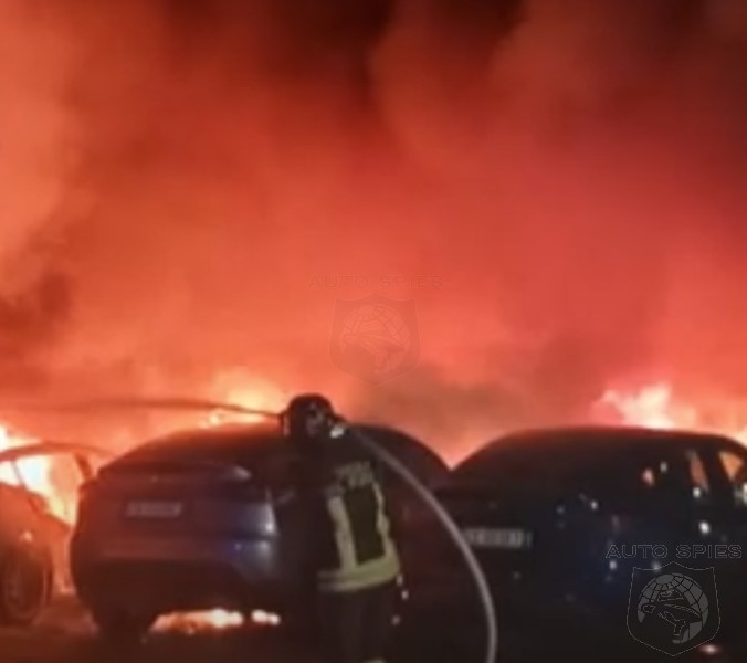WATCH: Suspicious Fire Engulfs 17 Teslas At Rome Dealership